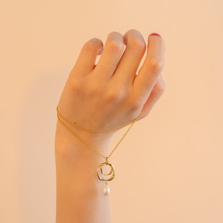 Pozlatená kolekcia s perlami Coles 101267