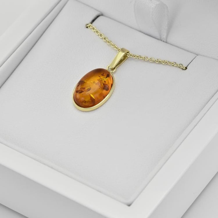 Jantárový zlatý náhrdelník 37723