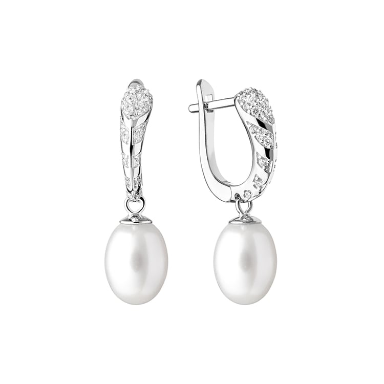 Strieborné náušnice s perlami 