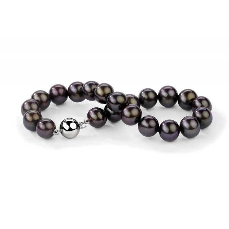 Zlatý náramok s čiernymi perlami Chandini