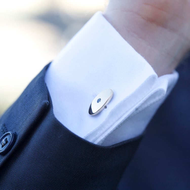 Platinové manžetové gombíky oválne 60423