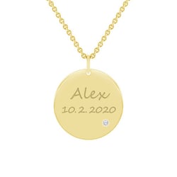 Zlatý prívesok s diamantom a gravírom vašej voľby Lorenzo