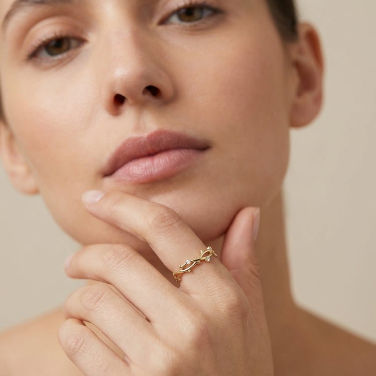 Rozvodový zlatý prsteň s naturálnym motívom Merle 166473