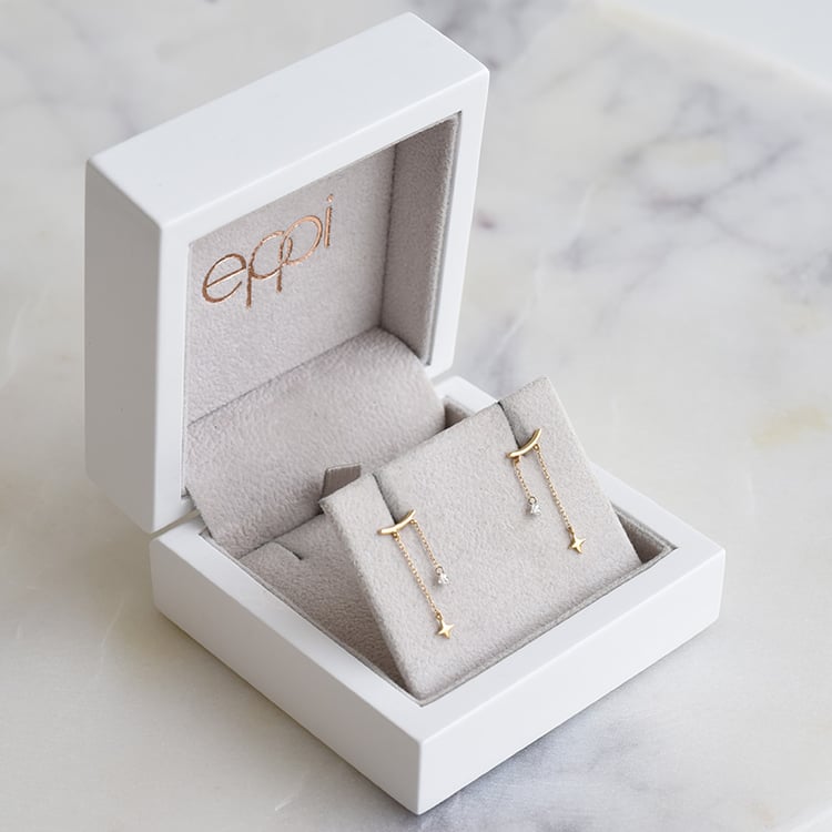 náušnice s hviezdami a diamantmi 86793