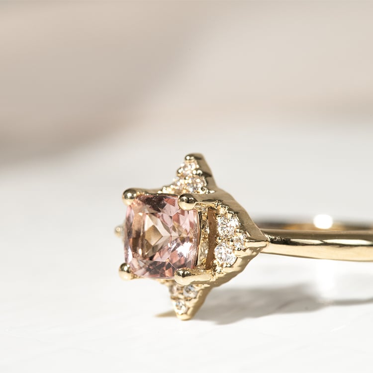 Prsteň s morganitom a diamantmi Badri 127113