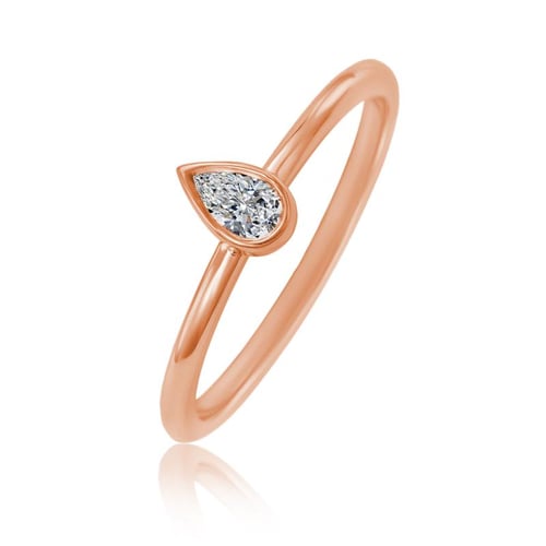 Zlatý zásnubný set prsteňov s pear ertifikovaným diamantom Paiha