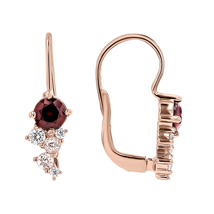 Cluster náušnice s českými granátmi, morganitmi a moissanitmi Olga 147230