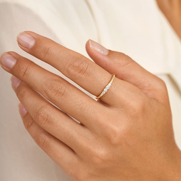 Minimalistický prsteň zo striebra s diamantmi Ingvar 162964