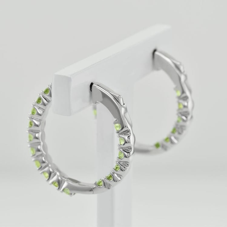 Olivínové kruhové náušnice zo striebra 35720