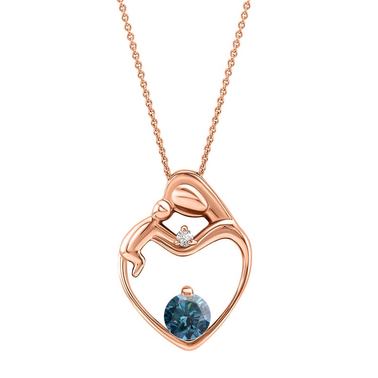 Modrý diamant v zlatom prívesku 82496