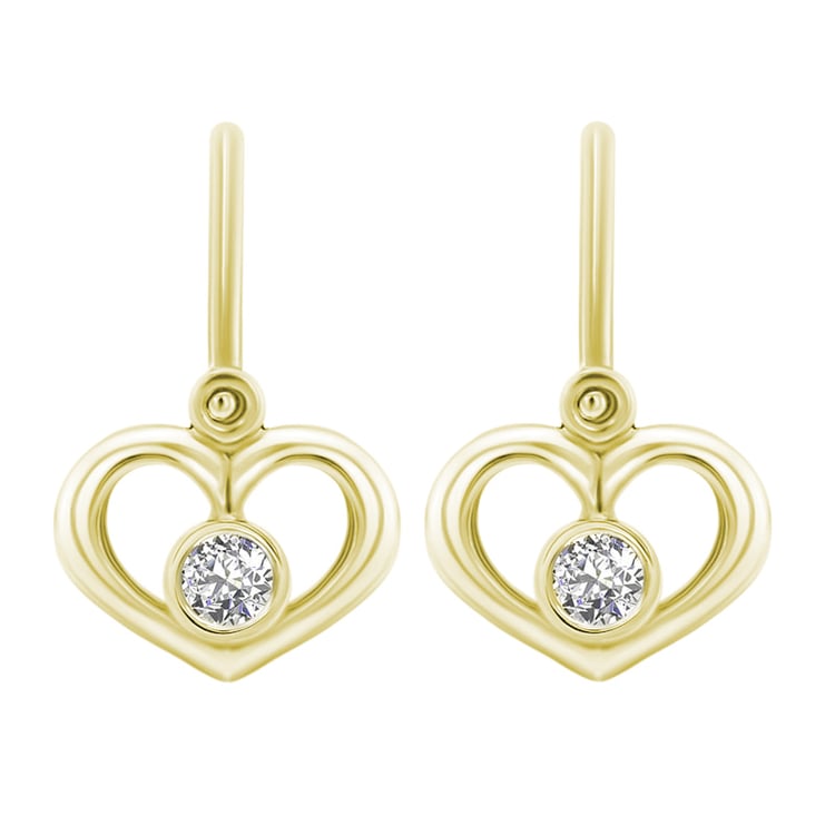 Zlaté náušnice pre deti s diamantmi 30942