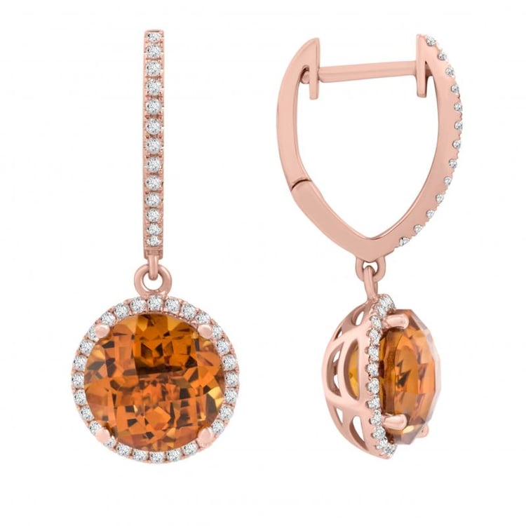 Citrínové náušnice s diamantmi 8475
