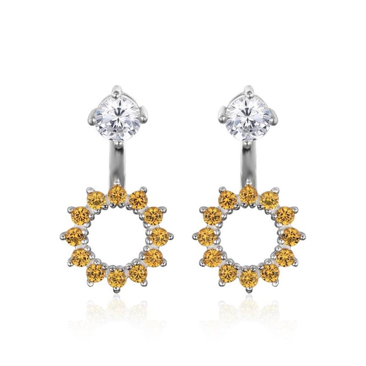 Zafírové strieborné náušnice 2v1 zo zirkónmi Slaon