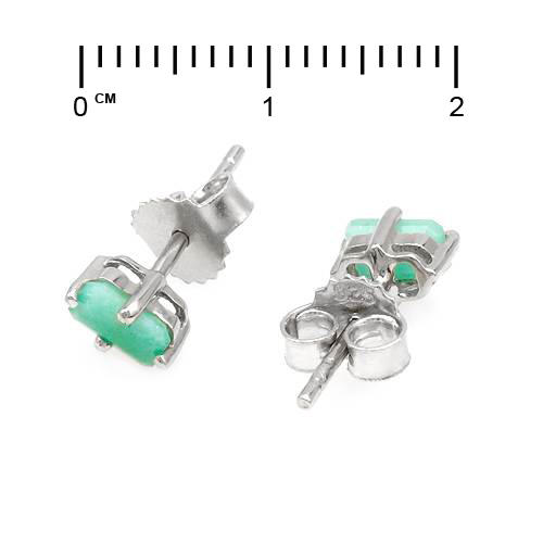 Strieborné smaragdové náušnice 53604