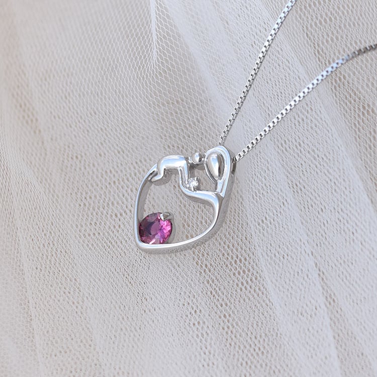 Prívesok matka a dieťa s ružovým turmalínom 69499