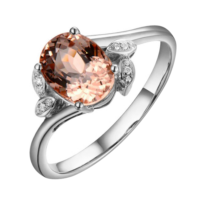 Morganitový prsteň z bieleho zlata 87368