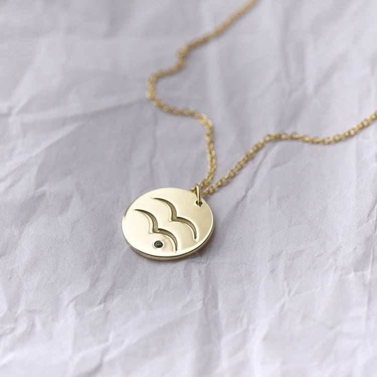 Strieborný prívesok so znamením a akvamarínom Vodnár 103405