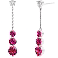 Strieborné náušnice s rubíny Vasia