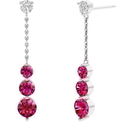 Strieborné náušnice s rubíny Vasia