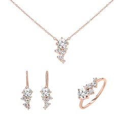 Sset cluster šperkov s lab-grown diamantmi Ester