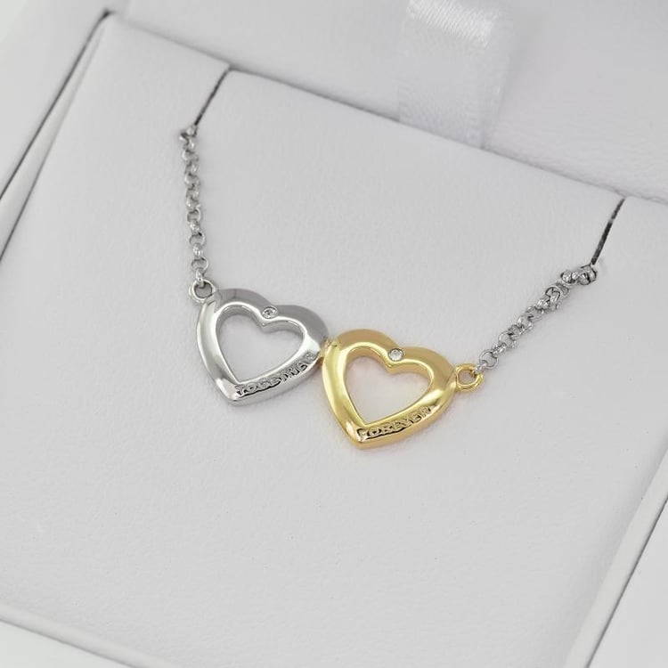 Strieborná zalubený srdiečka 8329