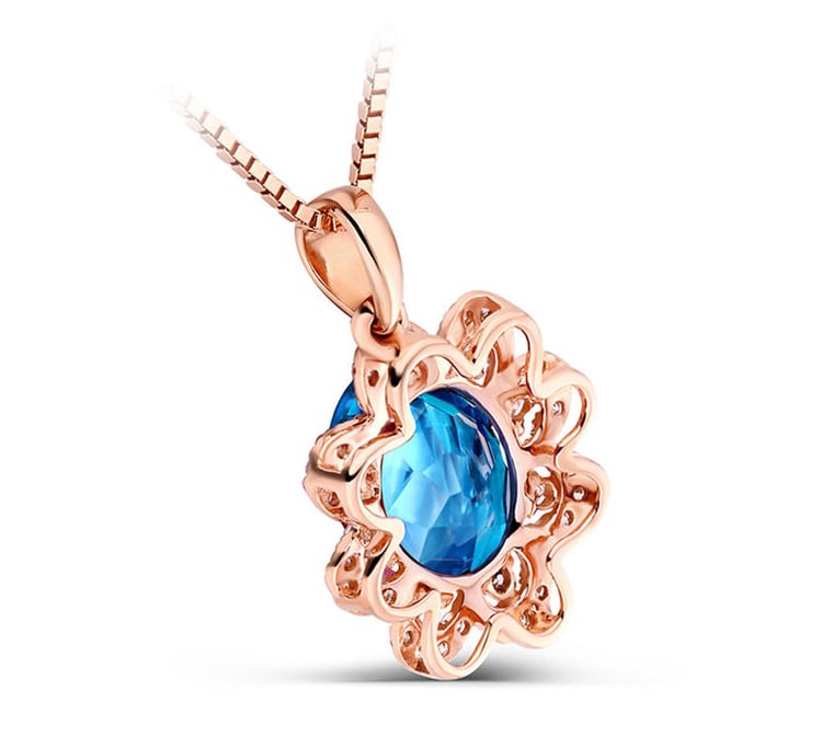 Náhrdelník s topásom a diamantmi 9827