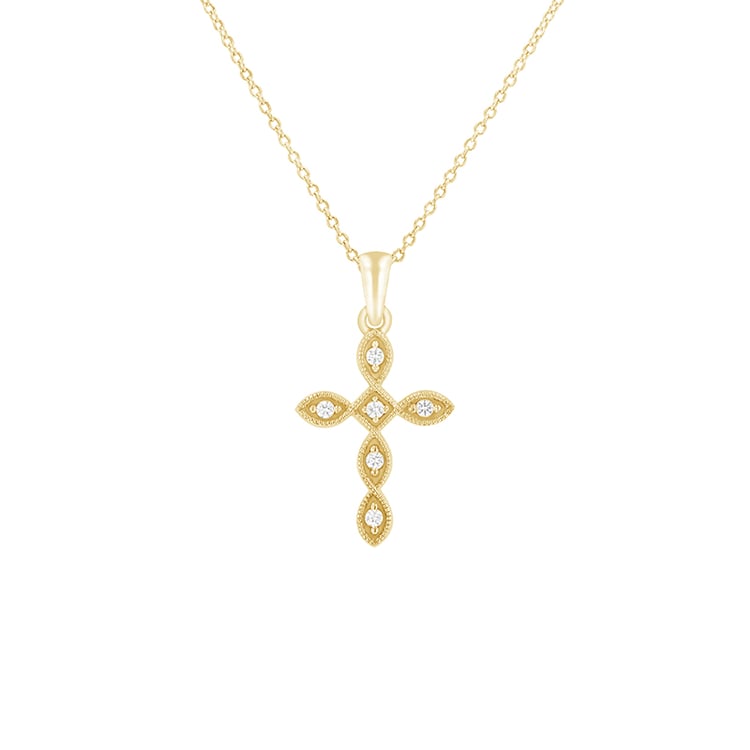 Prívesok v tvare diamantového kríža zo žltého zlata 79701