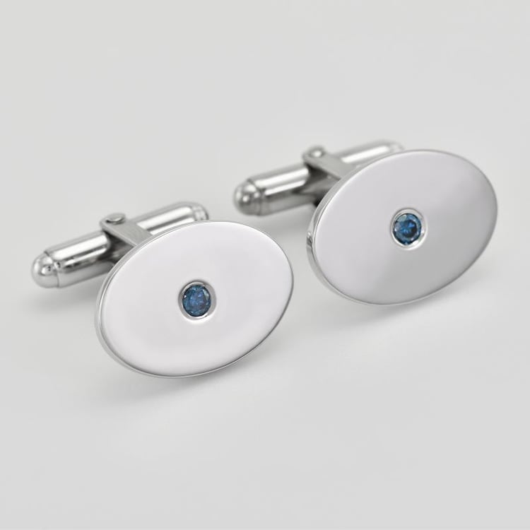 Manžetové gombíky s modrými diamantmi 9323