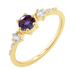 Zásnubný prsteň s lab-grown alexandritom a diamantmi Willa