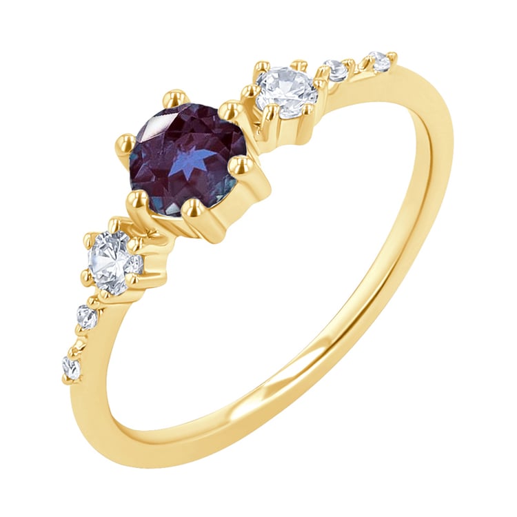 Zásnubný prsteň s lab-grown alexandritom a diamantmi Willa 145402