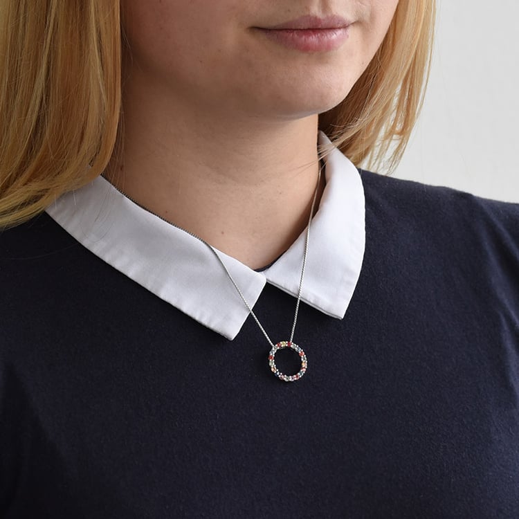 Strieborný prívesok so zafírmi 79153