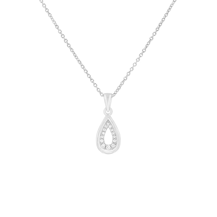 Prívesok v tvare diamantové kvapky z bieleho zlata
