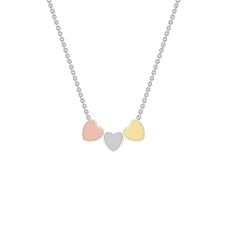 Strieborný náhrdelník so srdiečkami