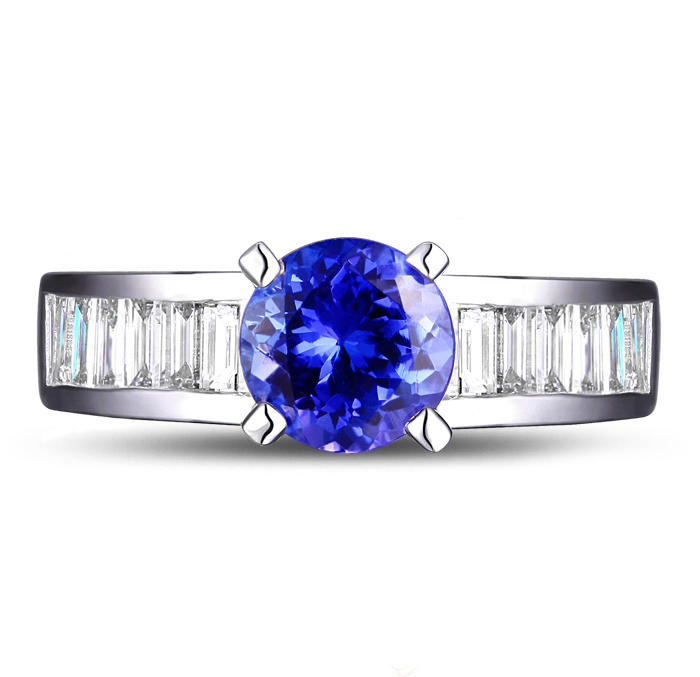 Zlatý prsteň s tanzanitom a diamantmi Ajay 3622