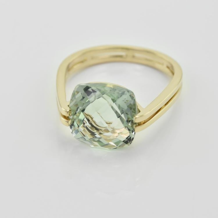 Zlatý prsteň s cushion ametystom 20907