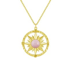 Zlatý prívesok kompas s ružovým opálom Vespucci
