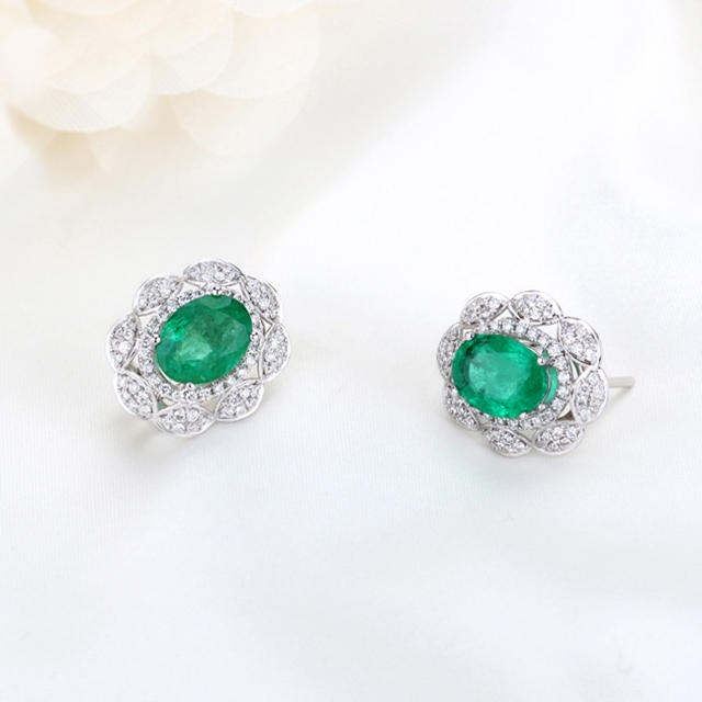 Smaragdové zlaté náušnice 9459