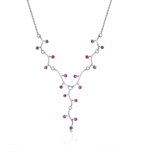 Rubínový strieborný náhrdelník 3359