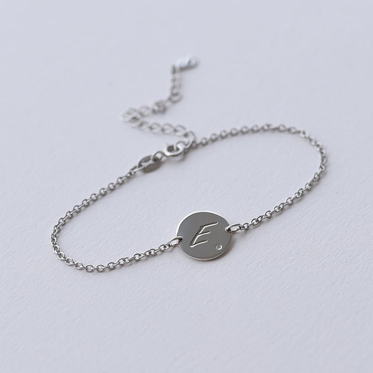 Strieborný náramok s diamantom a s gravírom 61730