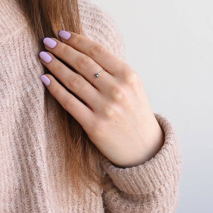 Cluster prsteň so salt and pepper diamantom 78189