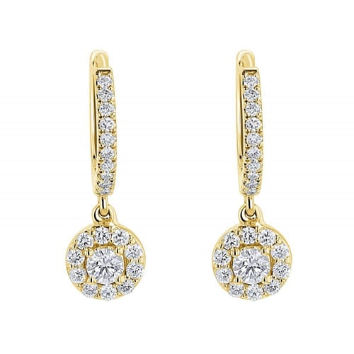 Strieborné kruhové náušnice s 0.13ct prírodným diamantom Madhu