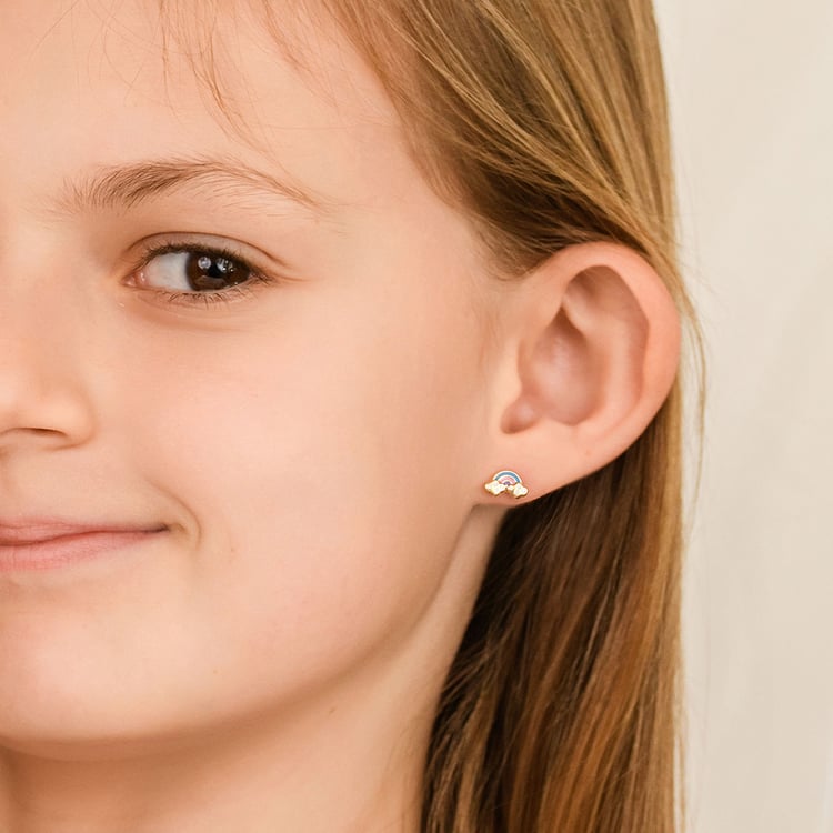 Zlaté detské náušnice v tvare dúhy Holly 164378