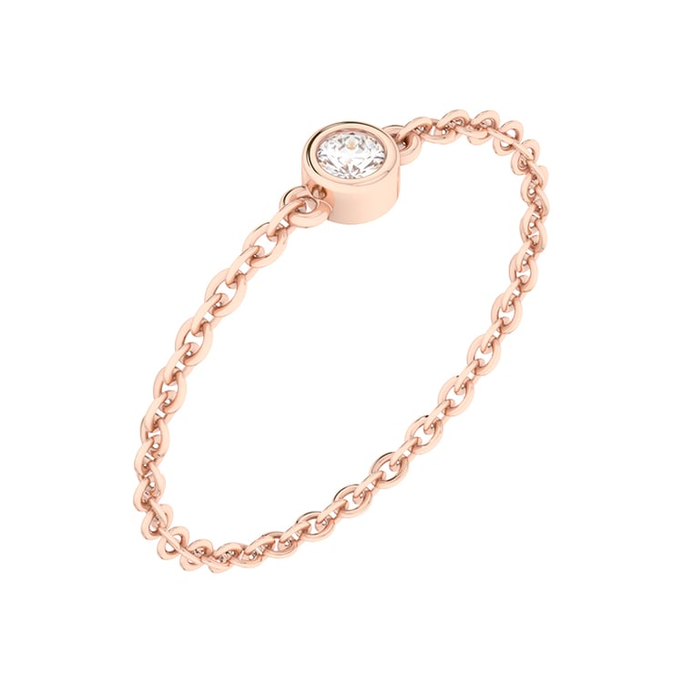 Minimalistický retiazkový prsteň s diamantom zo zlata 91711