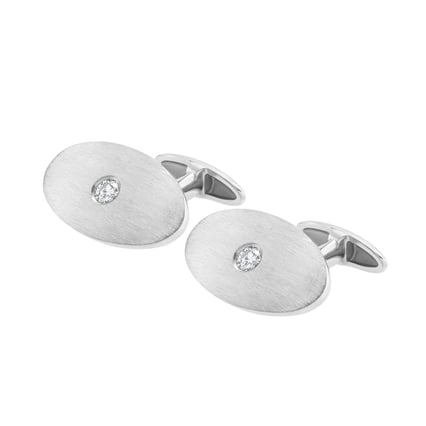 Oválne manžetové gombíky zo zlata s diamantmi Adiel