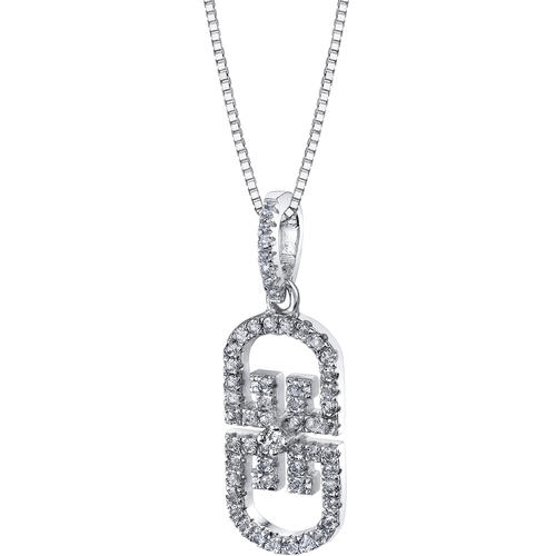 Strieborný náhrdelník s bielymi topásmi Bruw