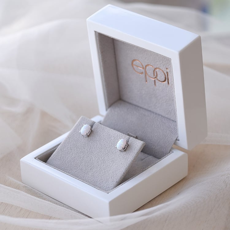 Zlaté náušnice s oválnymi opálmi 67201