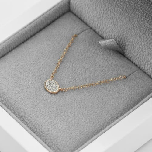 Oválny minimalistický náhrdelník s diamantmi Vanesha