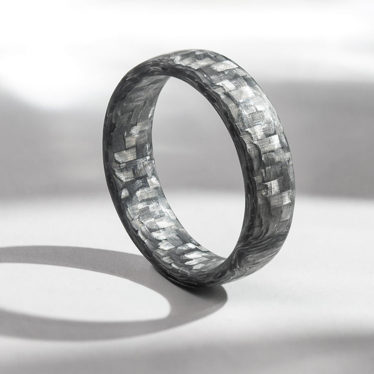 Mierne zaoblený prsteň z karbónu Cortes 157147