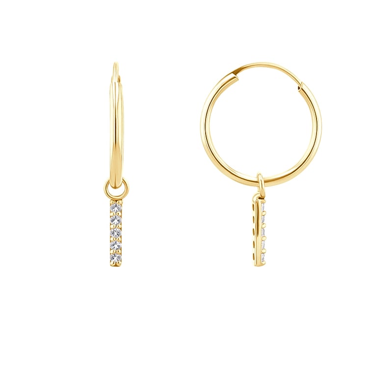 Zlaté visiace náušnice s bielymi topásmi Christy 123952