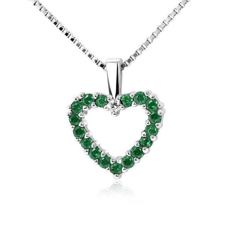 Zlaté srdiečko so smaragdmi a diamantom Channah